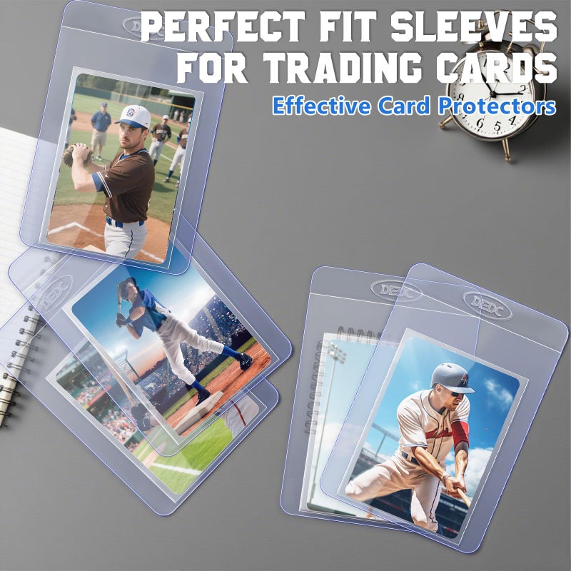 DEDC 800 Bulk Pack Card Sleeves-400 Semi Rigid Card Holder & 400 Penny Sleeves for Trading Cards  Rigid Card Sleeves and Thick Card Sleeves Soft Trading Card Shipping Double Protection - Image 5